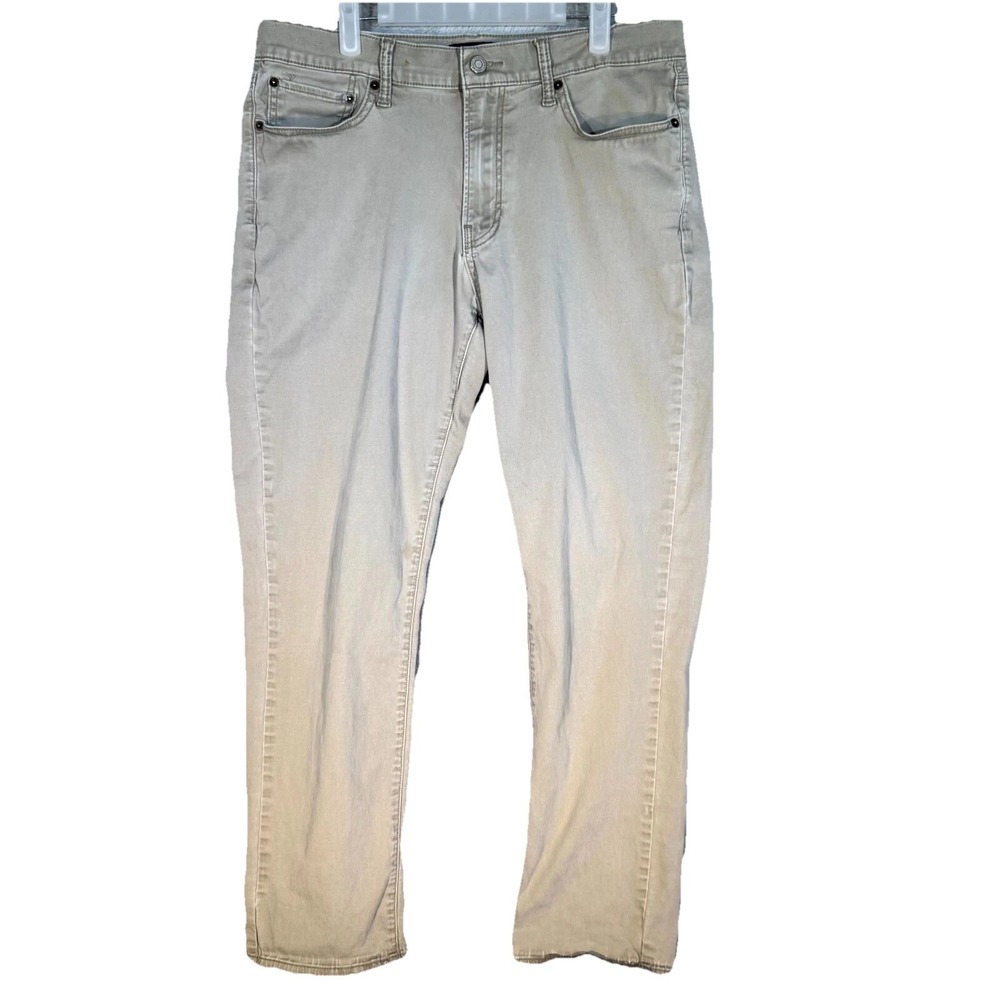 Lucky Brand 410 Men's Jeans 34x32 Beige Athletic Fit Mid-Rise Casual Denim